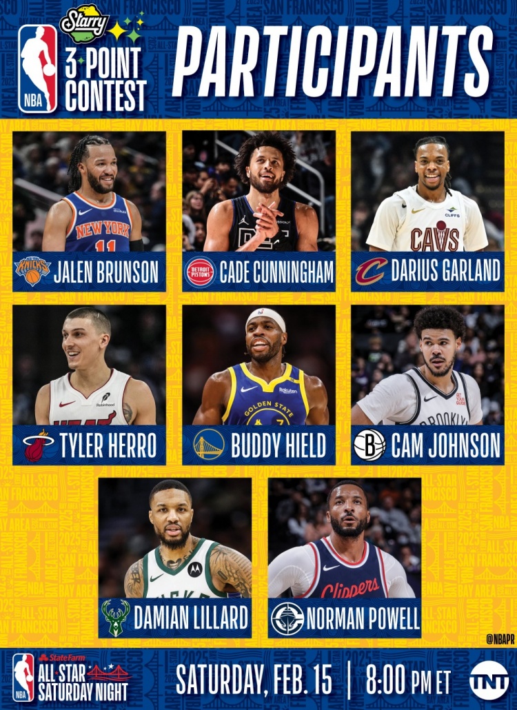  NBA全明星三分大賽名單：利拉德沖擊三連冠 希爾德、康寧漢姆在列