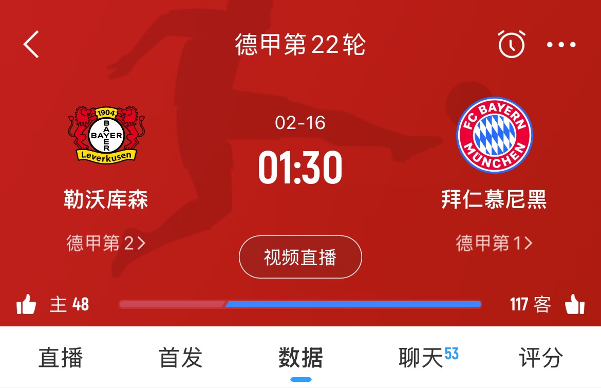  下輪決定冠軍？拜仁下場(chǎng)德甲將客戰(zhàn)勒沃庫(kù)森，若取勝將11分領(lǐng)跑