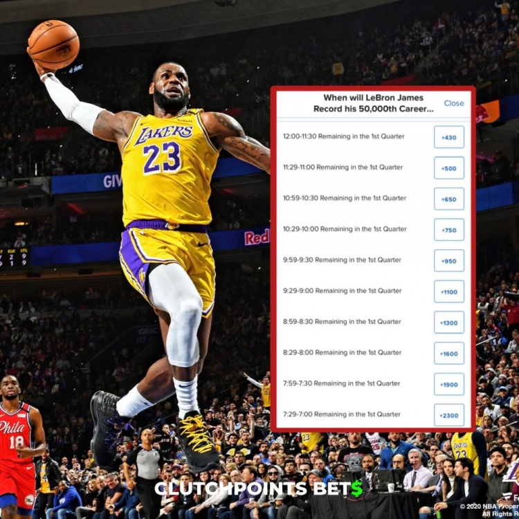 僅差1分！詹姆斯今日何時破五萬分賠率：開場30秒內(nèi)最被看好